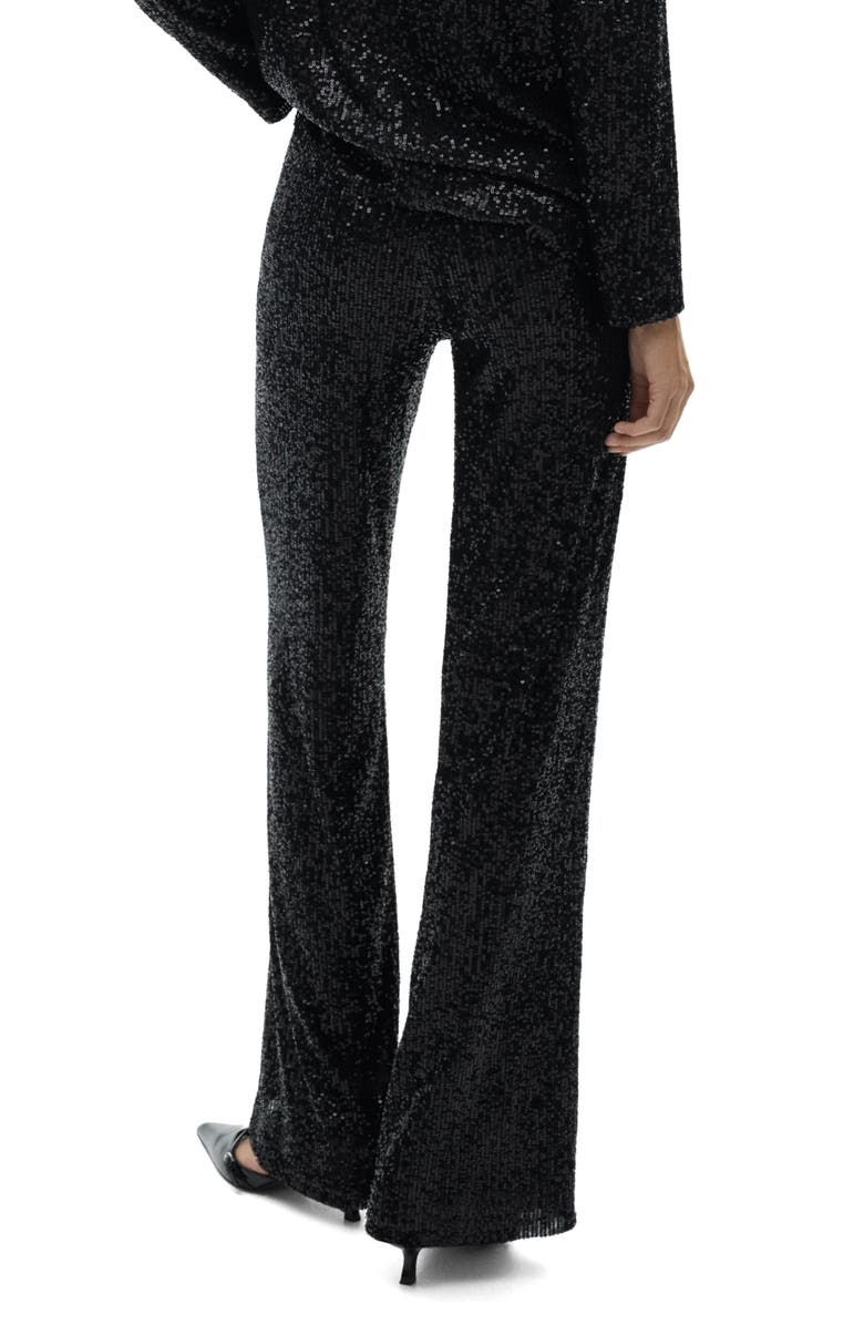 MANGO Wide Leg Sequin Pants, Alternate, color, 