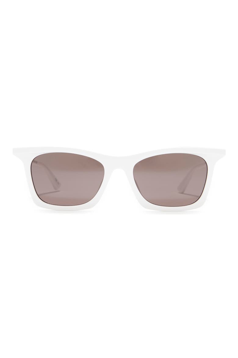 52mm Square Rectangle Sunglasses, Main, color, WHITE WHITE GREY