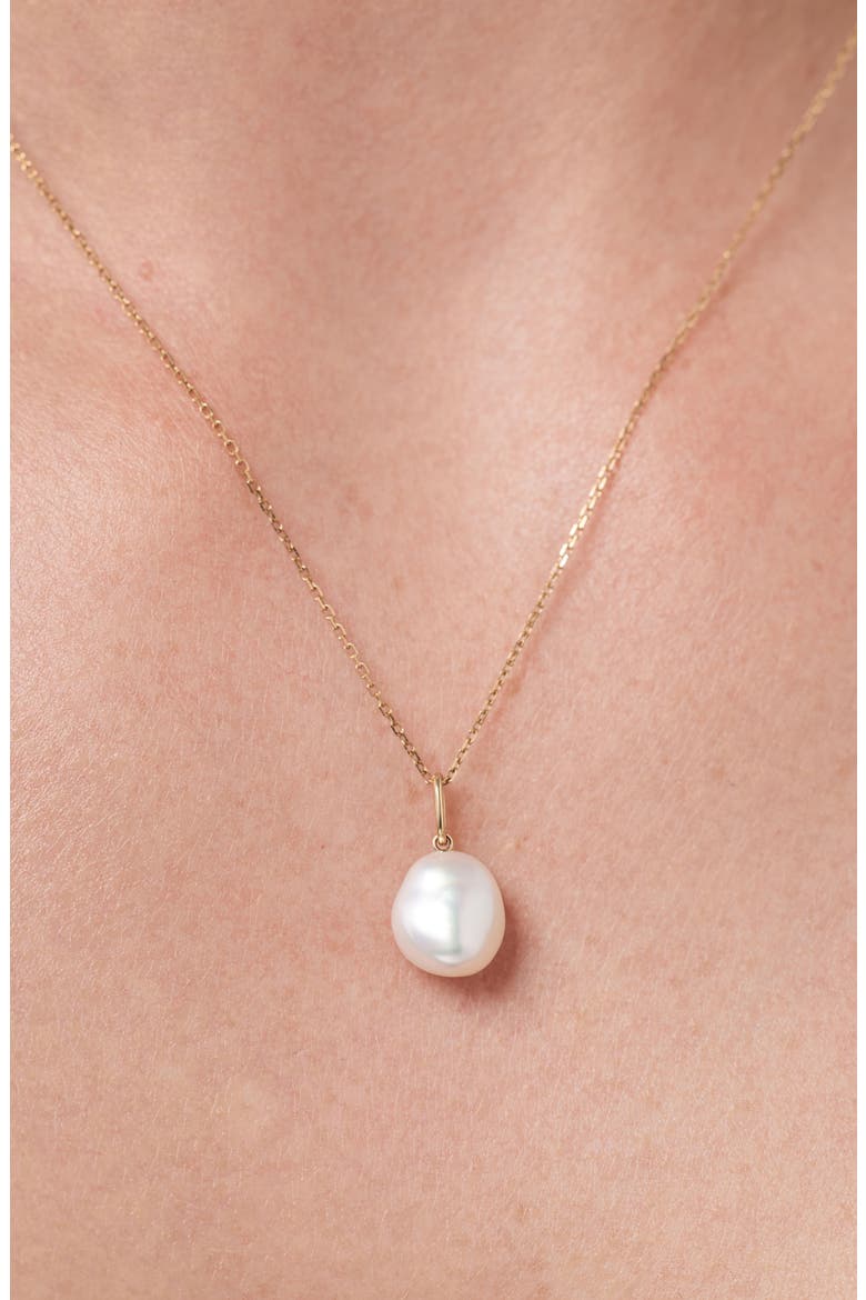 Solid Yellow Gold - Organic Pearl Necklace, Alternate, color, Gold