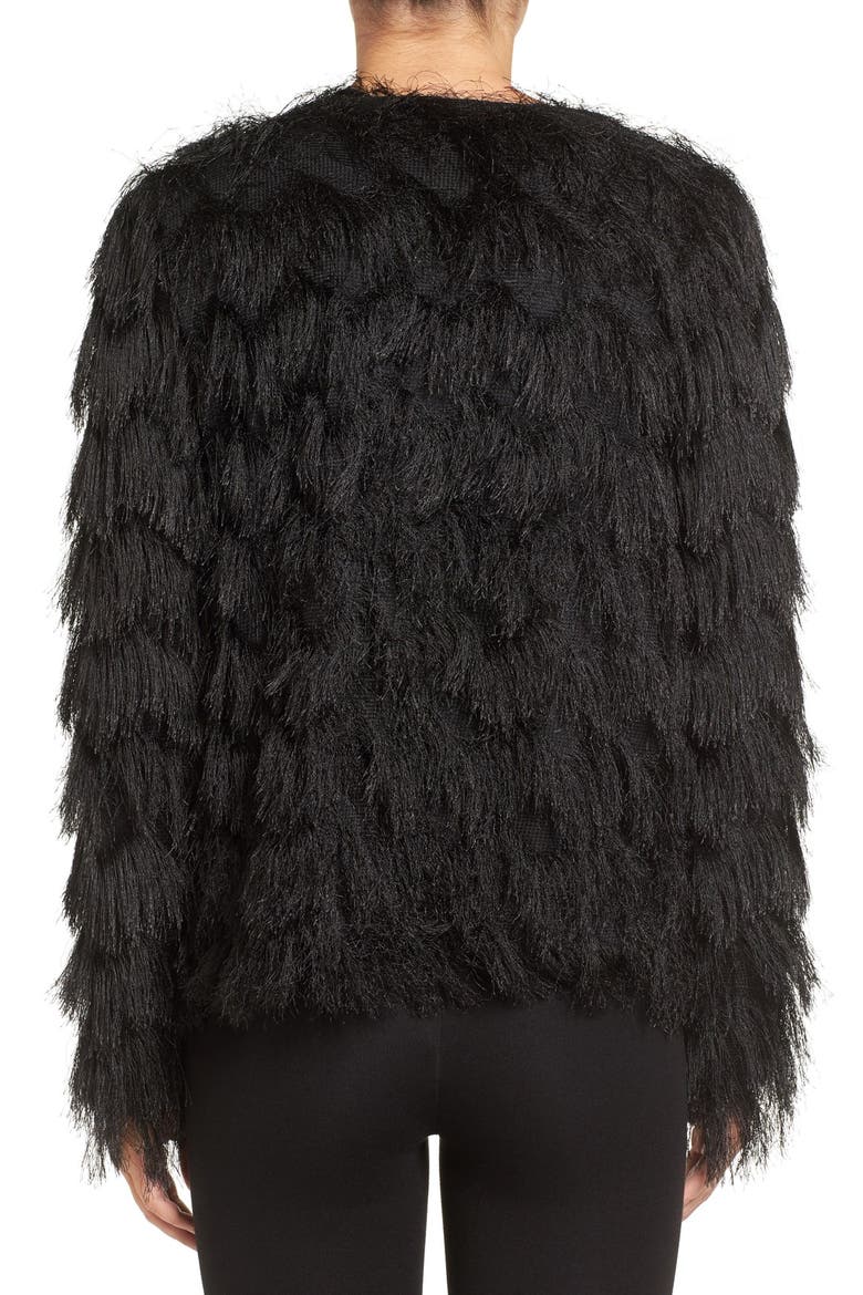 Chevron Fringe Jacket, Alternate, color, BLACK