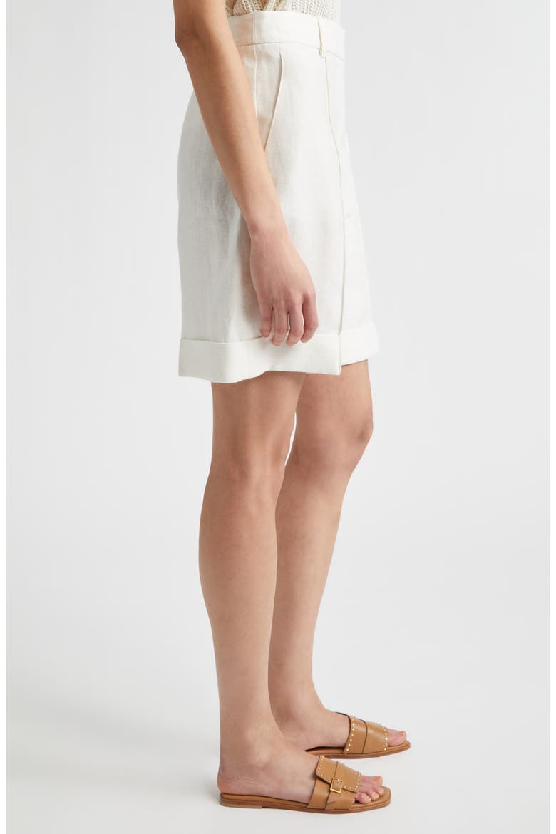 Sparkle Linen Blend Bermuda Shorts, Alternate, color, 00 IVORY