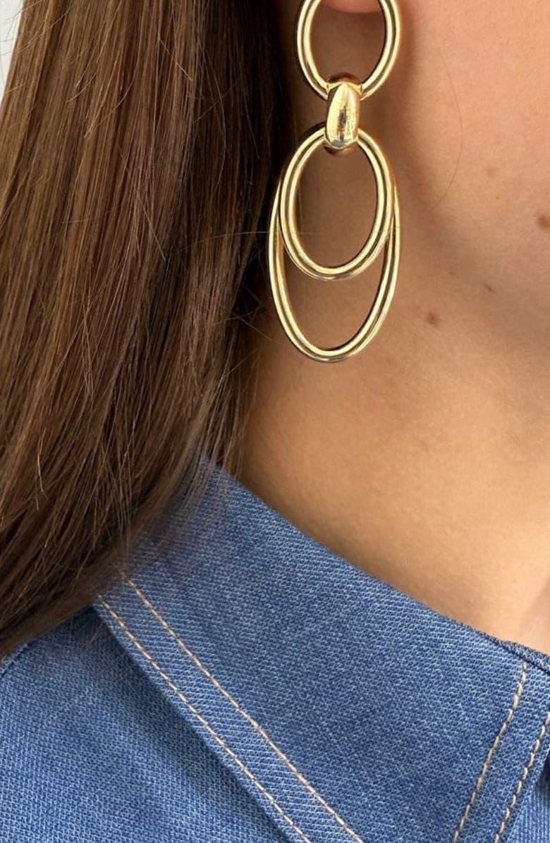 Jennifer Zeuner Gloria Drop Earrings, Alternate, color, Yellow Gold