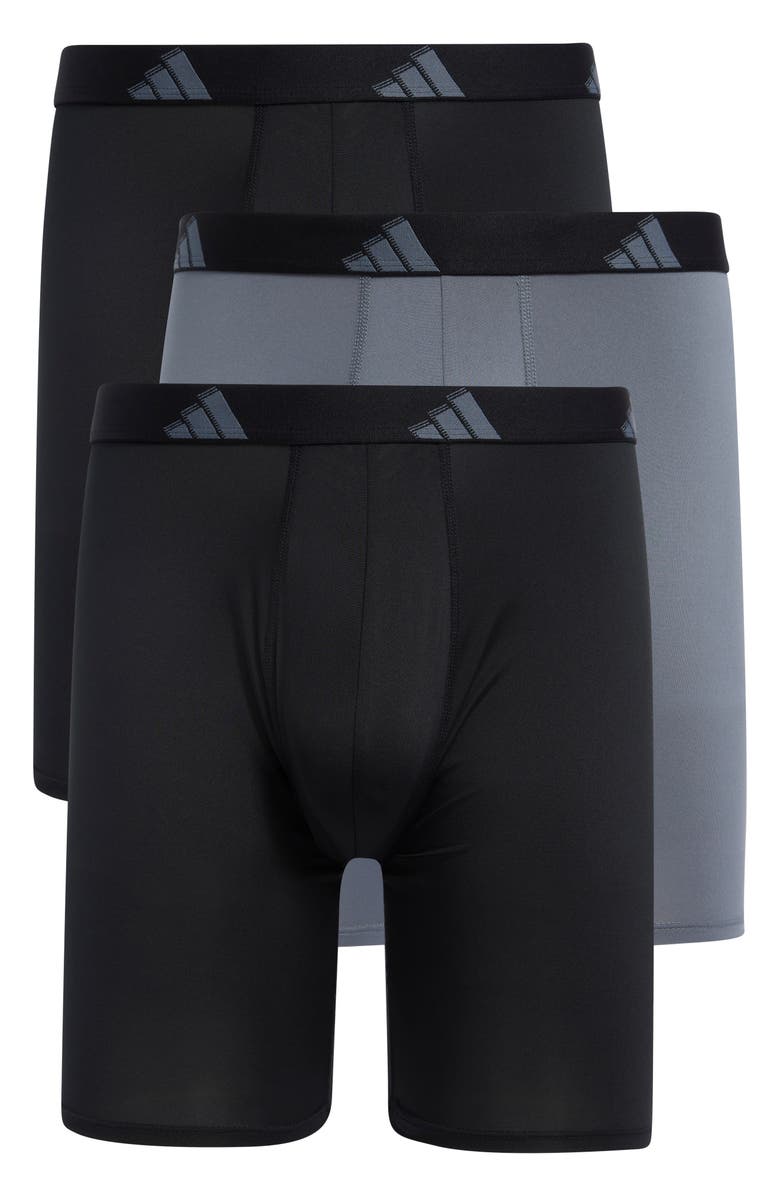 adidas All Day 3-Pack Boxer Briefs, Main, color, Black/ Onix Grey/ Black