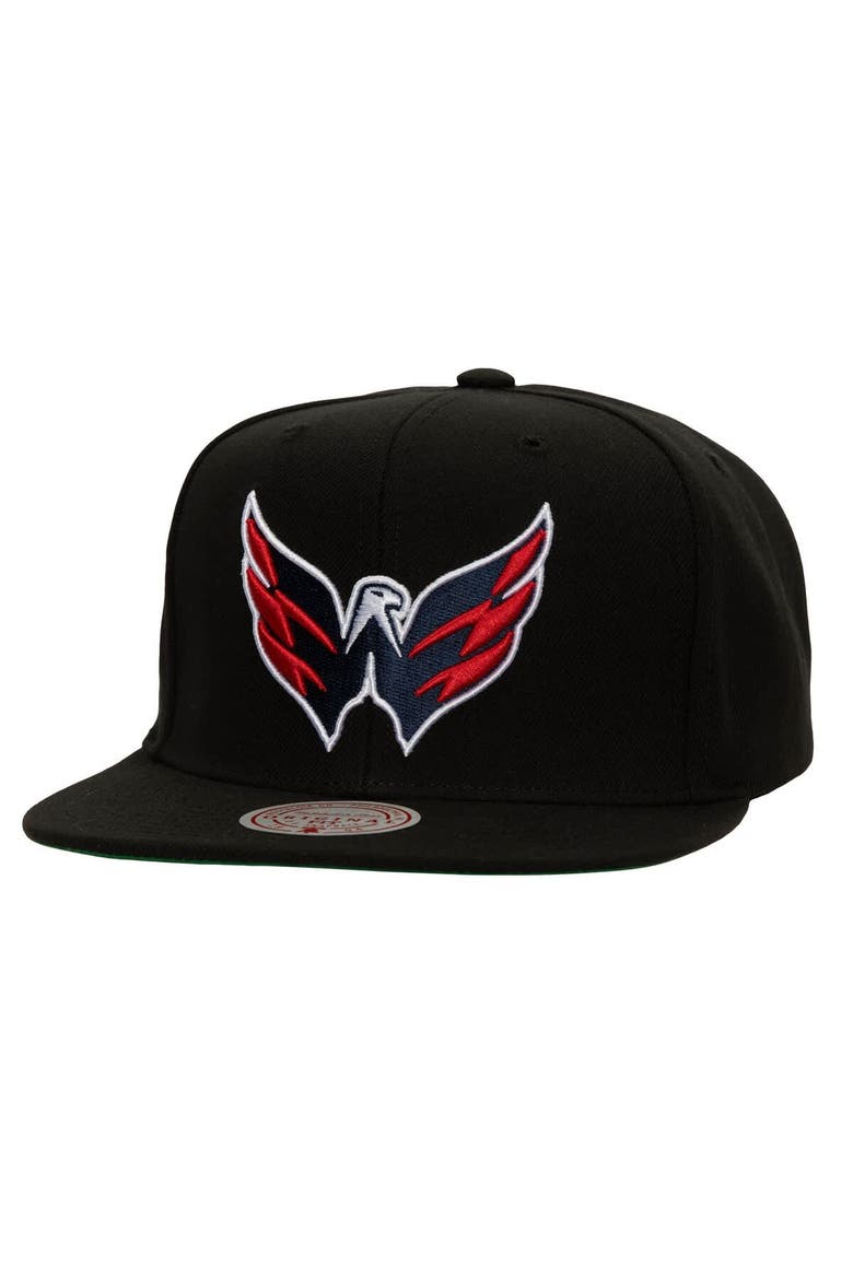 Men's Mitchell & Ness Black Washington Capitals Core Top Spot Snapback Hat, Main, color, Black