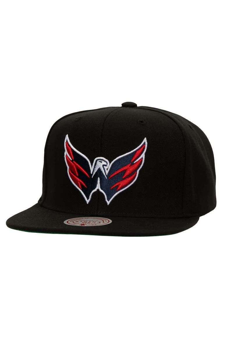 Mitchell & Ness Men's Mitchell & Ness Black Washington Capitals Core Top Spot Snapback Hat, Main, color, Black