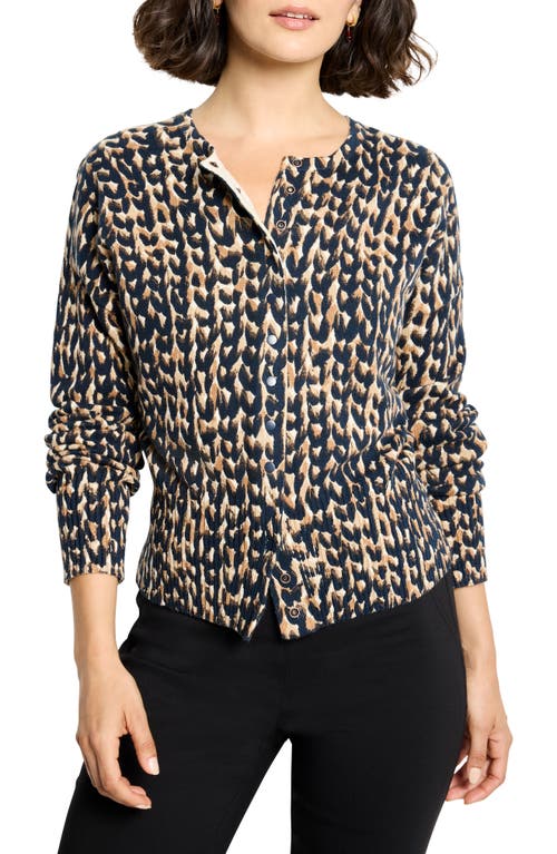 Nic + Zoe Nic+zoe Stitch Print Snap It Up Cardigan In Multi