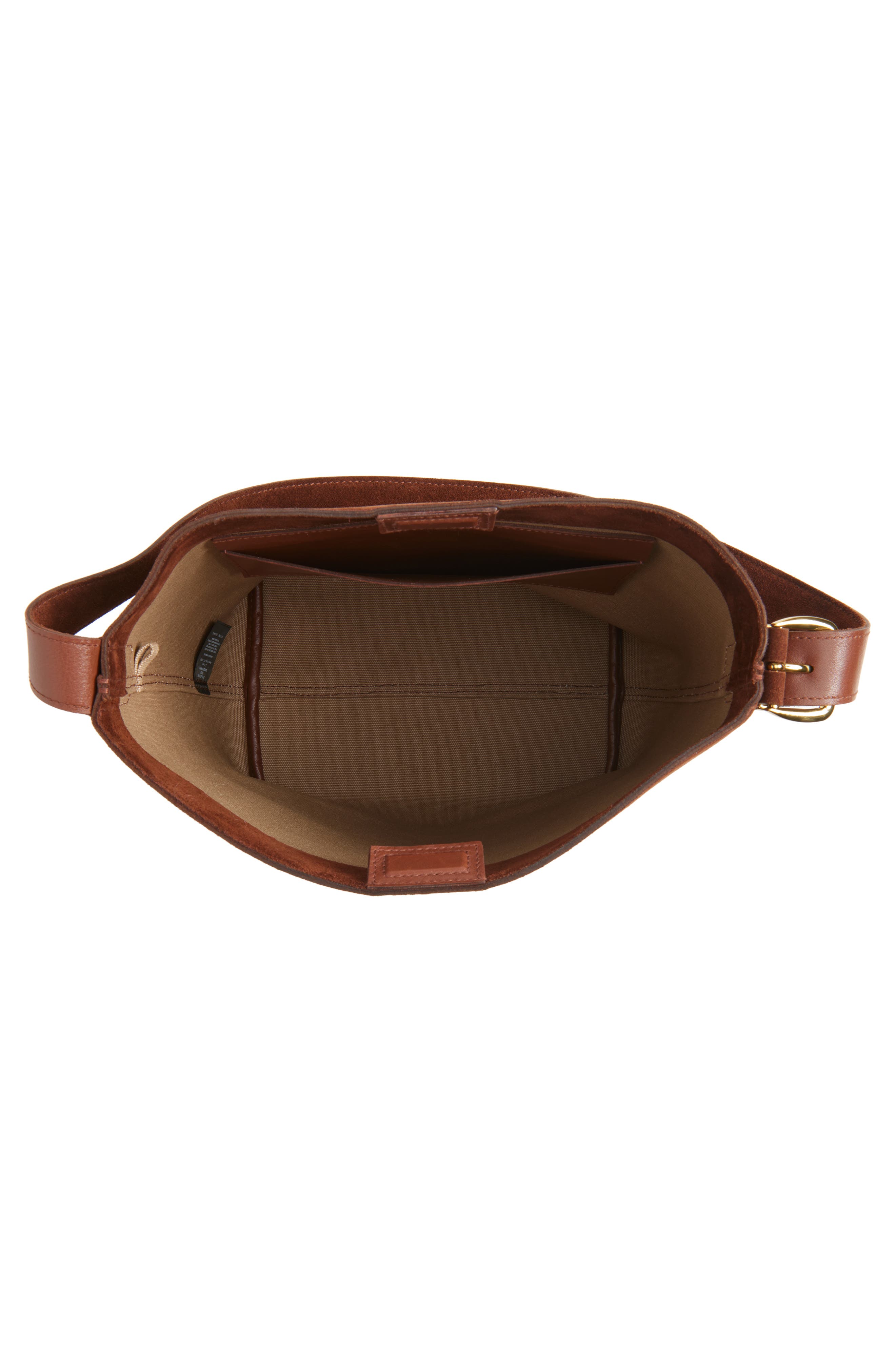 Madewell Essentials Suede Bucket Bag, Alternate, color, Soft Mahogany