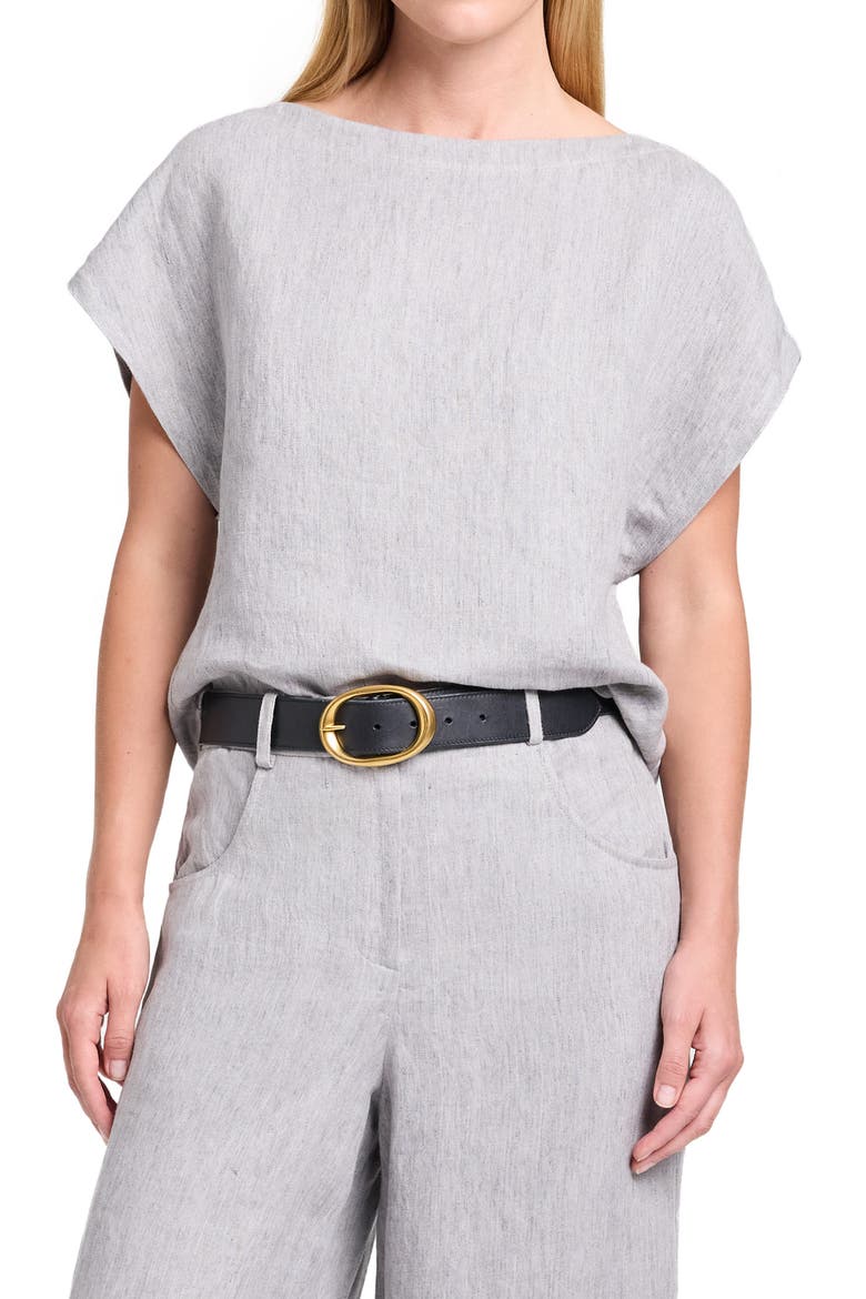 Simple Cap Sleeve Top, Main, color, LIGHT HEATHER GREY