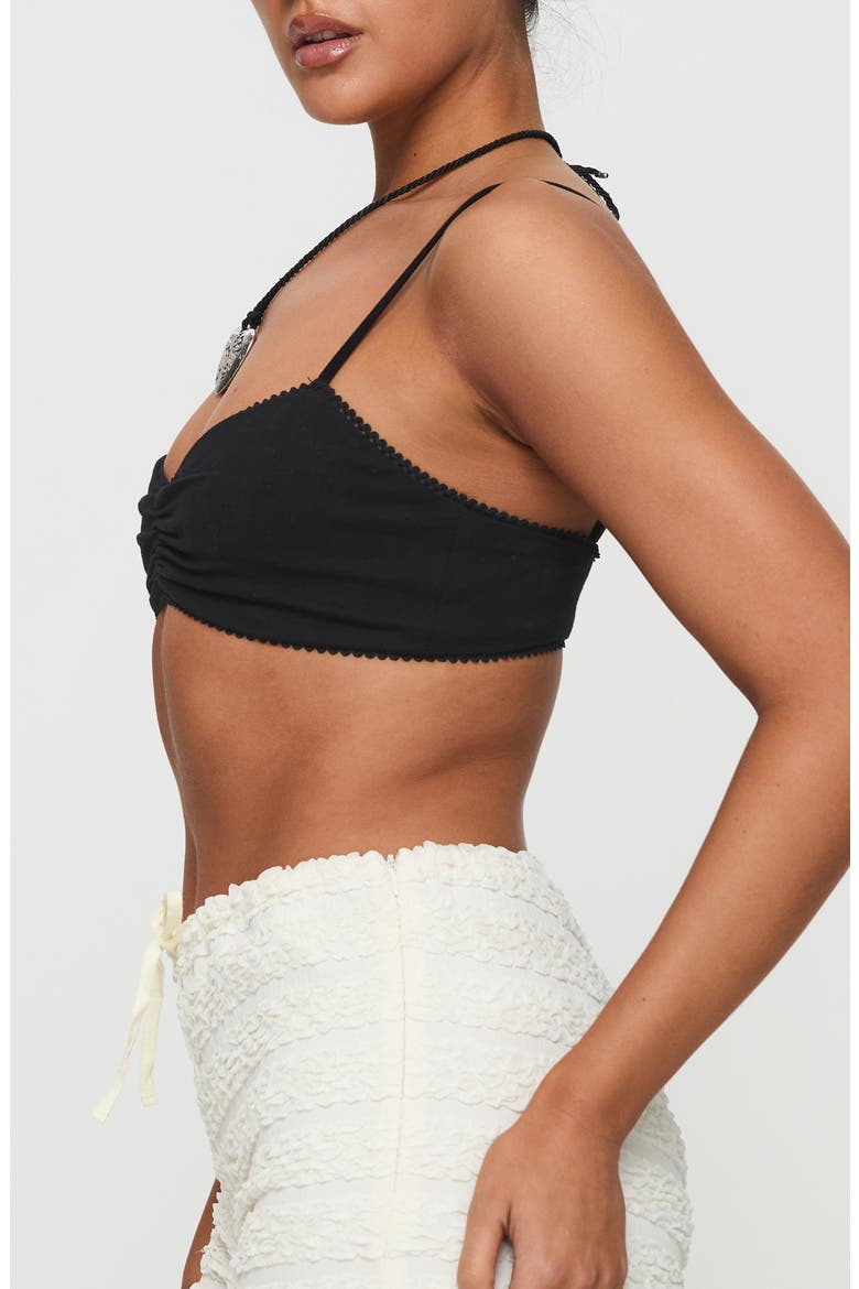 Kiki Cotton Blend Bralette, Alternate, color, BLACK