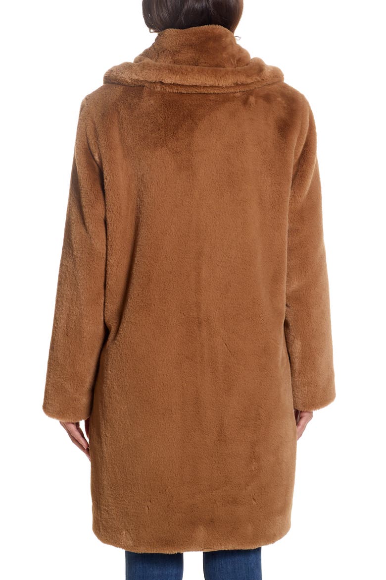 Faux Fur Coat, Alternate, color, COGNAC