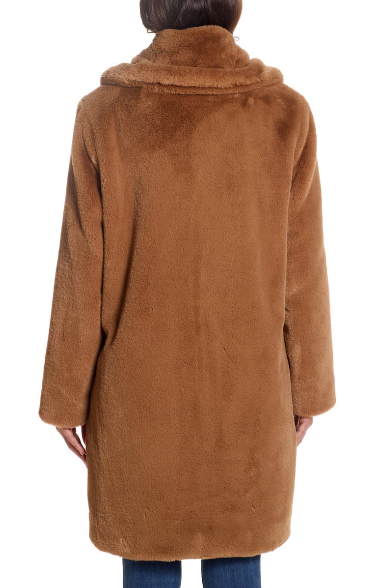 Gallery Faux Fur Coat, Alternate, color, Cognac