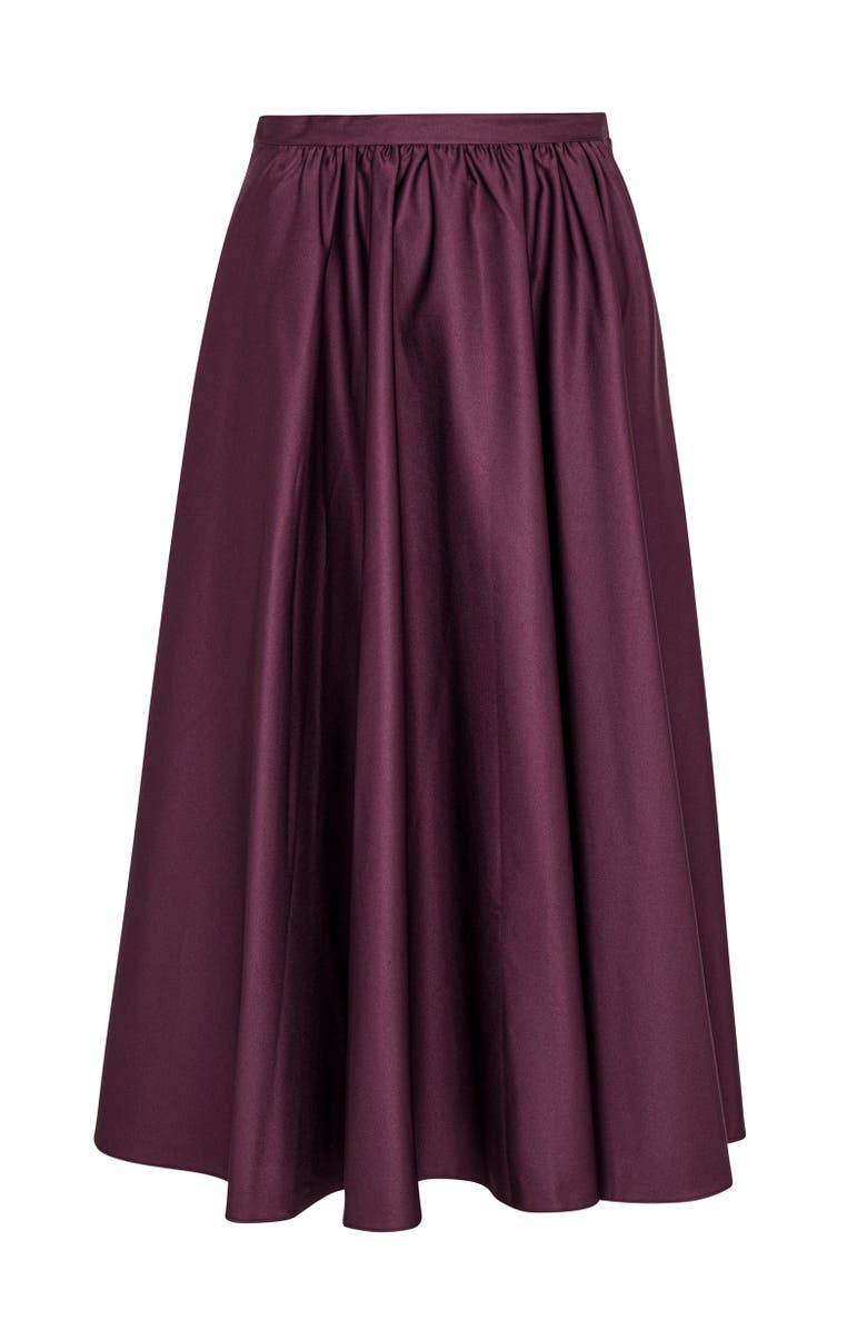 Rebecca Taylor Techy Sateen Skirt, Alternate, color, Plum