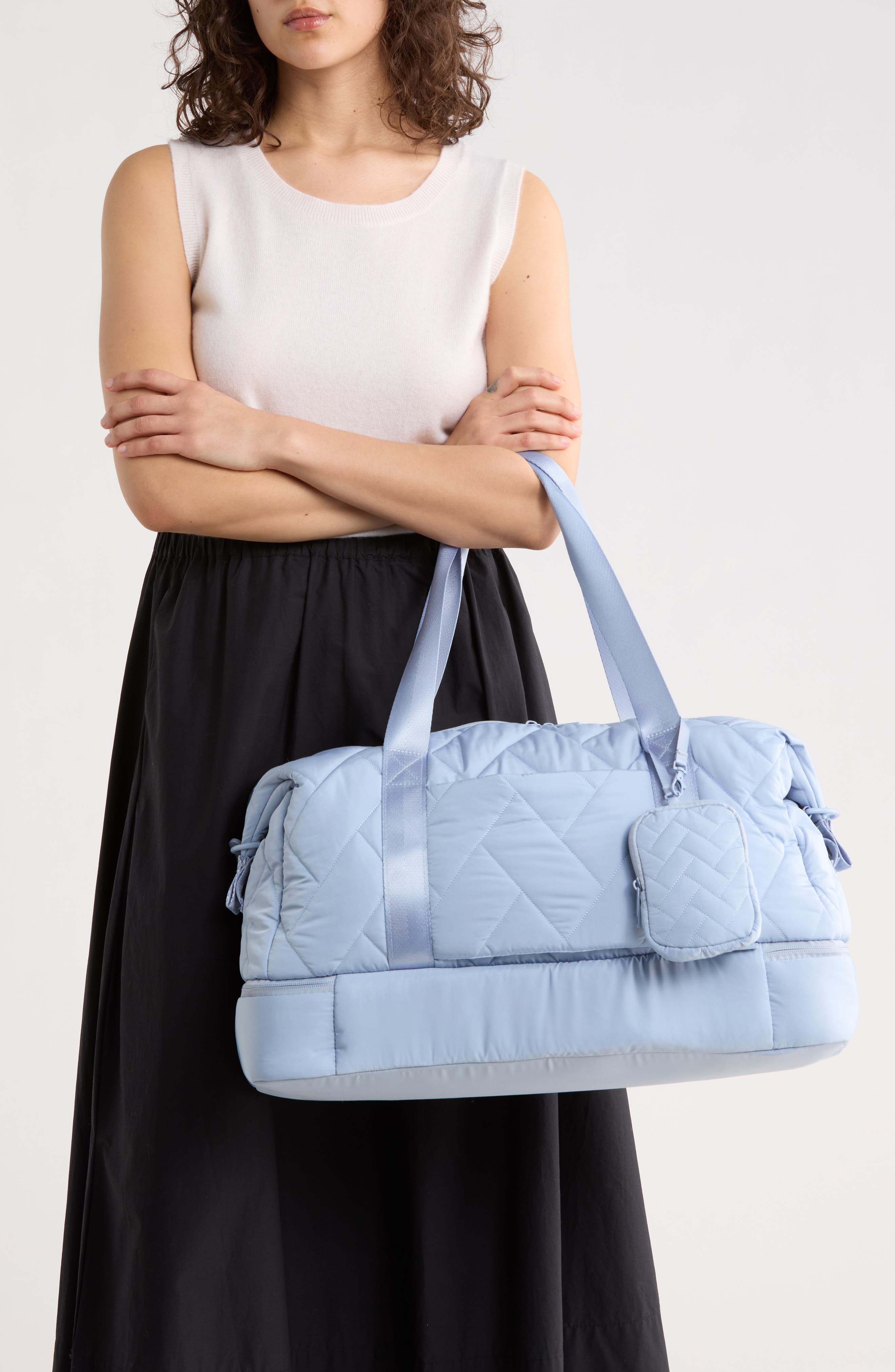 MYTAGALONGS Bella Puffer Duffle Bag, Alternate, color, Sky