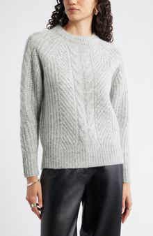 Nordstrom Cable Crewneck Alpaca Blend Sweater