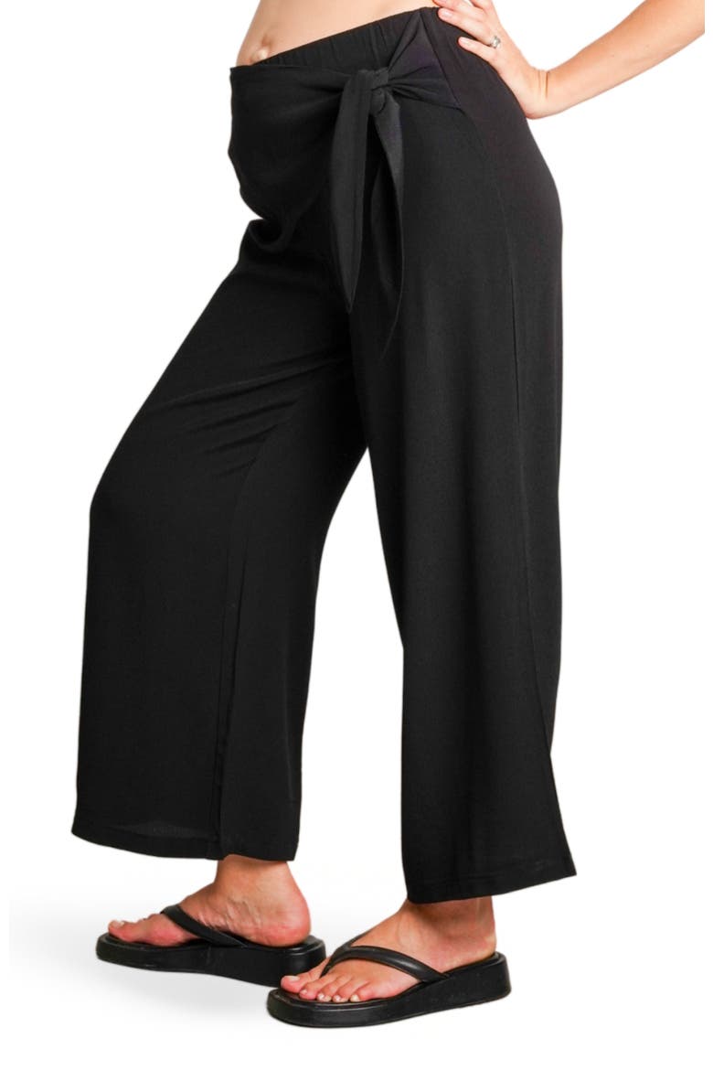 The Easy Wrap Maternity Pants, Main, color, BLACK