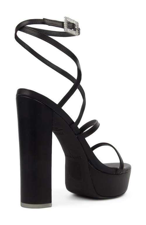 Black Suede Studio Kim Platform Sandal In Black Leather
