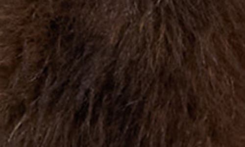 Topshop Faux Fur Shawl Collar Coat In Brown