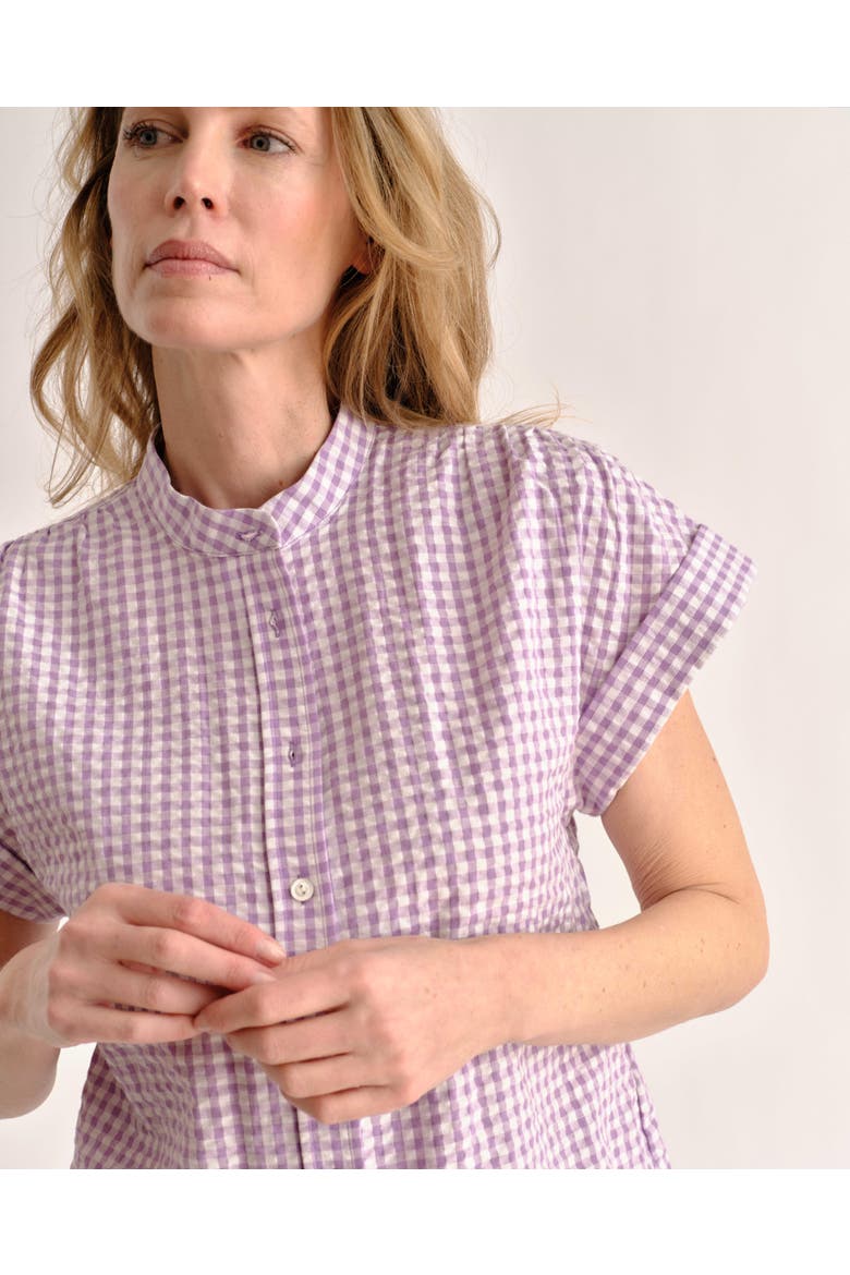 Margo Gingham Button-Down Shirt, Alternate, color, Wisteria
