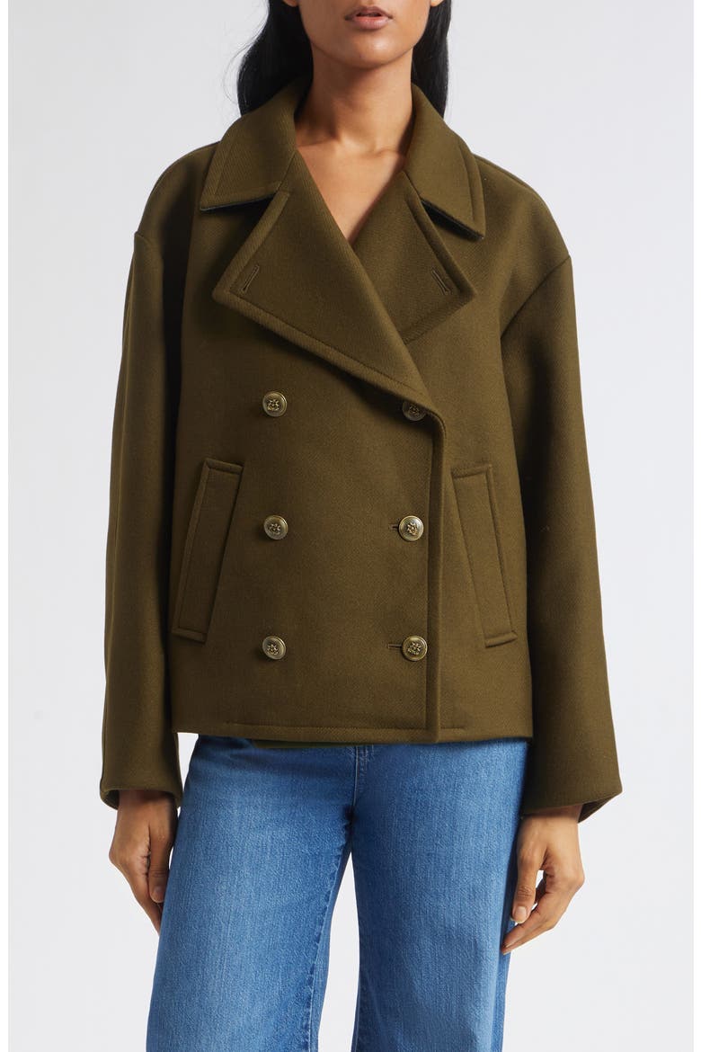Franklin Double Breasted Wool Blend Coat, Main, color, CYPRESS