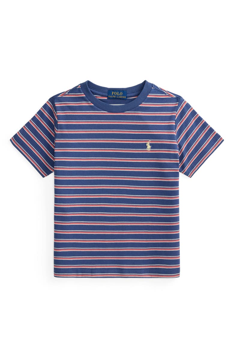Polo Ralph Lauren Kids' Stripe Cotton T-Shirt, Main, color, Old Royal Multi