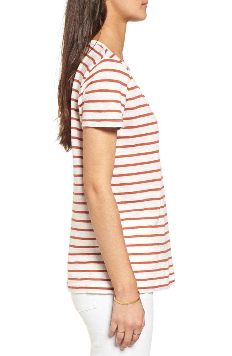 Madewell Whisper Cotton Stripe V-Neck Tee, Alternate, color, 
