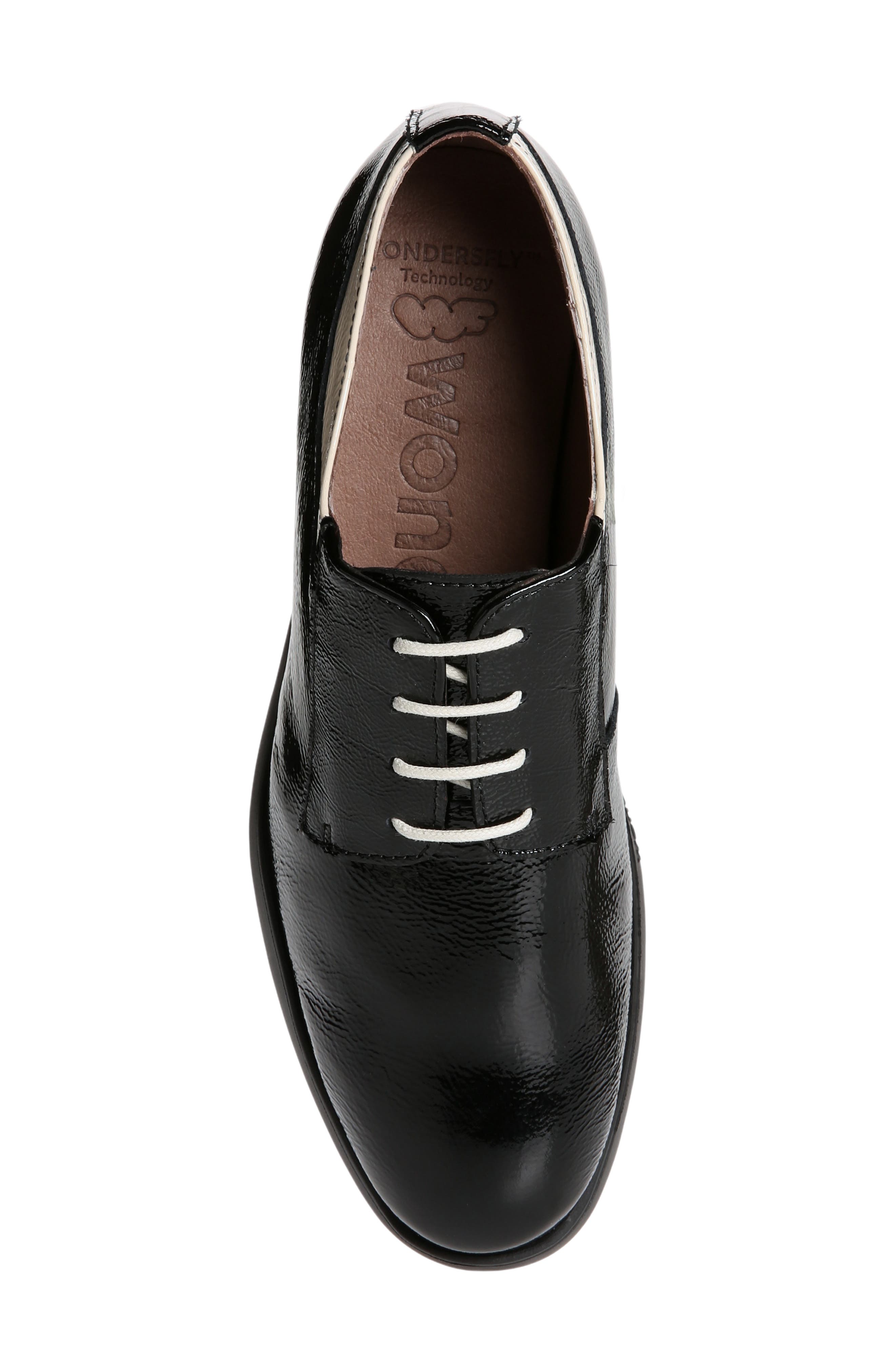 Smart Patent Block Heel Oxford, Alternate, color, BLACK MILK
