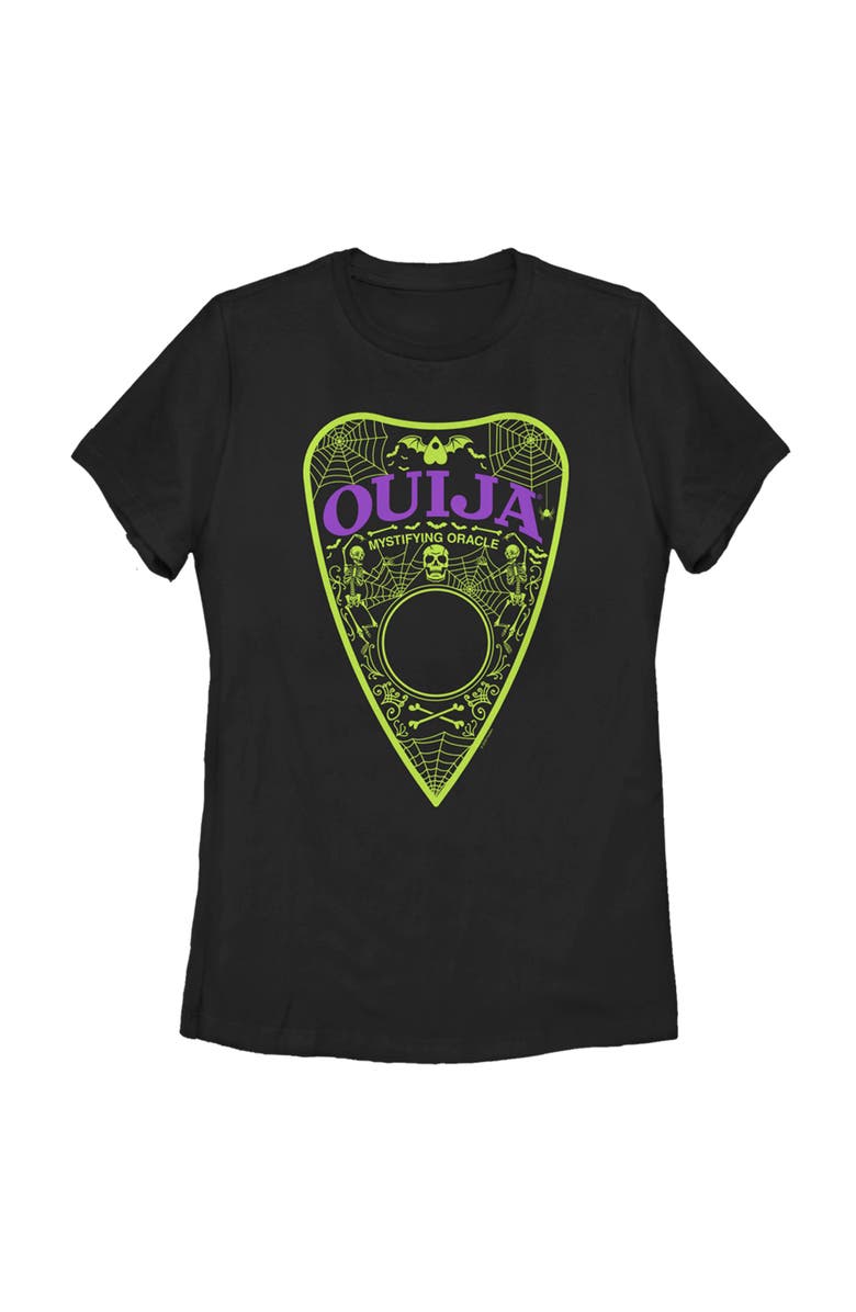 Ouija Women's Ouija Halloween Planchette  Graphic T-Shirt, Main, color, Black