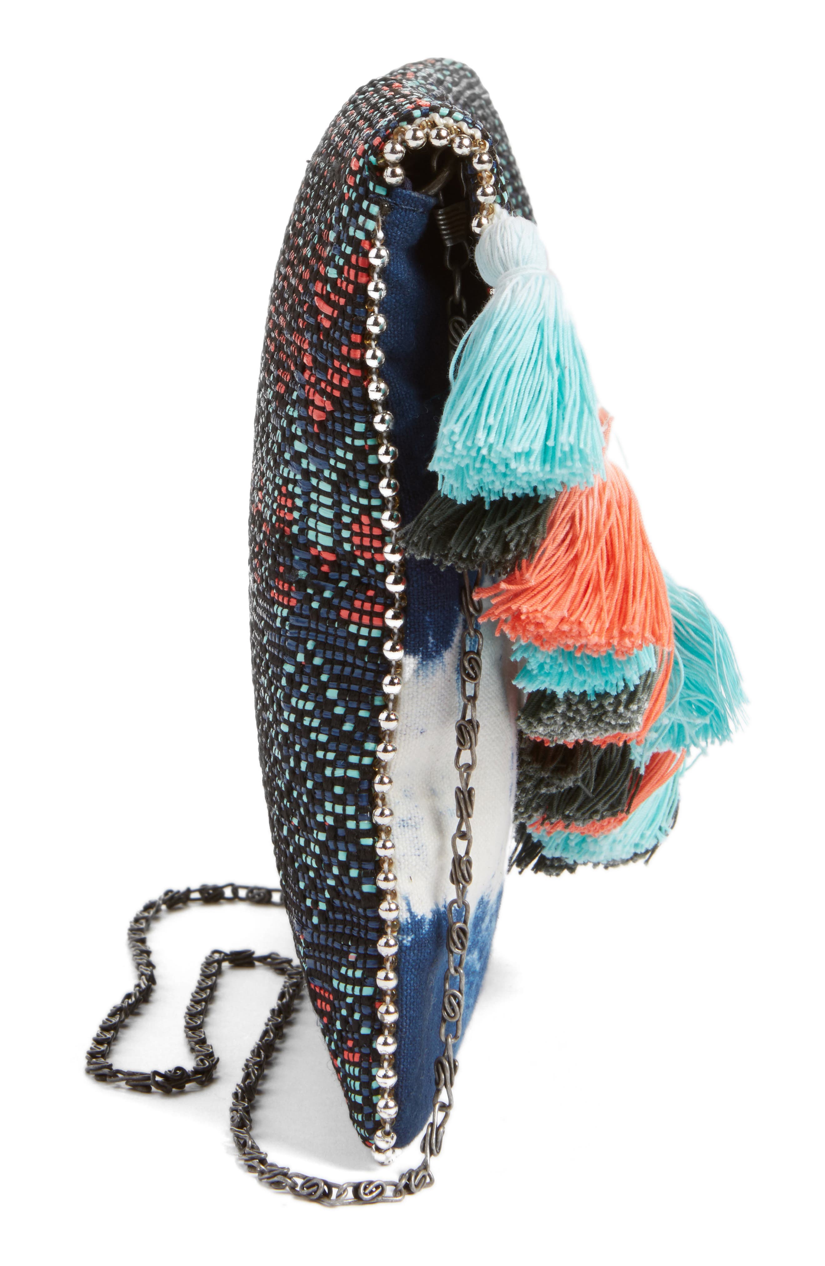 STEVEN by Steve Madden Josa Tassel & Bead Clutch, Alternate, color, 