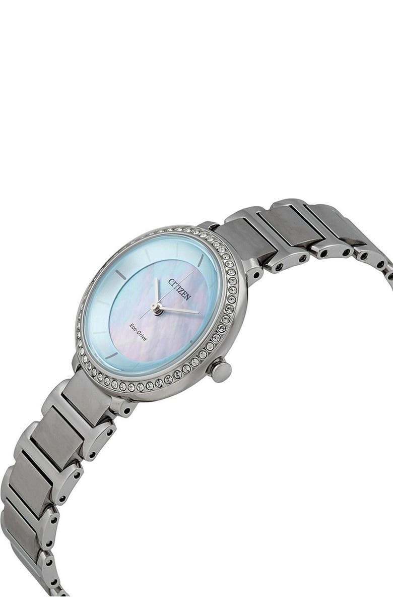 Citizen Women's Eco-Drive Crystal Bracelet Watch, 30mm, Alternate, color,