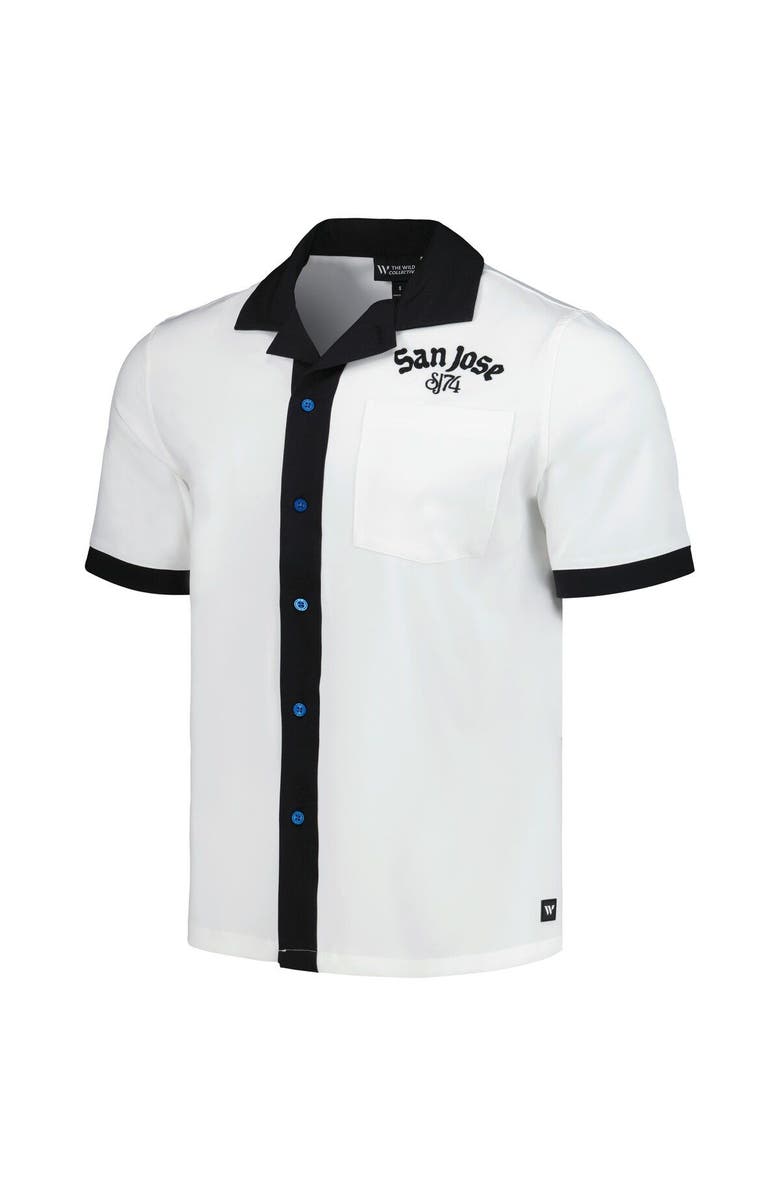 THE WILD COLLECTIVE Men's The Wild Collective  White San Jose Earthquakes Bowler Button-Up Shirt, Alternate, color, White