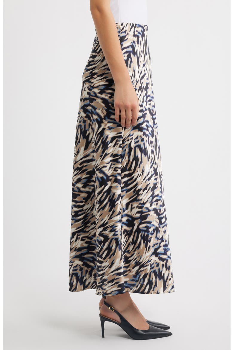 Zebra Print Bias Cut Skirt, Alternate, color, DUTCH BLUE MULTI
