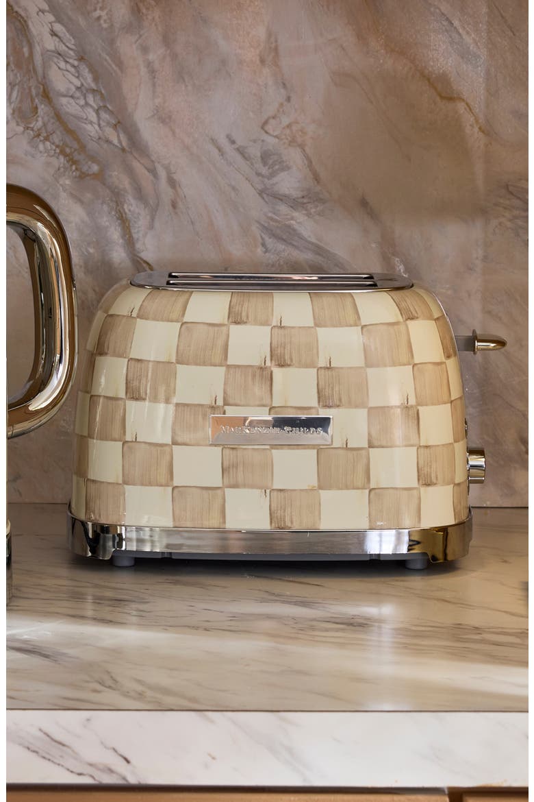 Mocha Check 2-Slice Toaster, Alternate, color, MOCHA