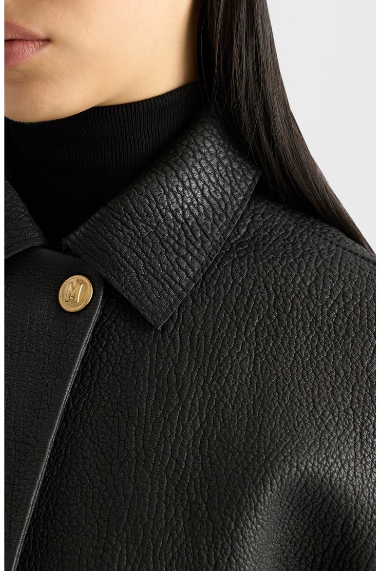 Rosemary Pebbled Leather Jacket, Alternate, color, BLACK