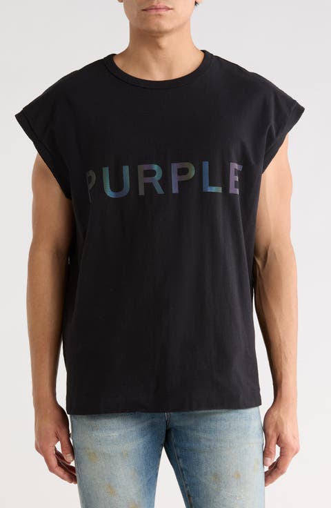 Logo Textured Cotton Jersey Graphic Tank