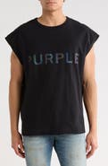 PURPLE BRAND Logo Textured Cotton Jersey Graphic Tank