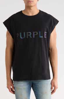 PURPLE BRAND Logo Textured Cotton Jersey Graphic Tank
