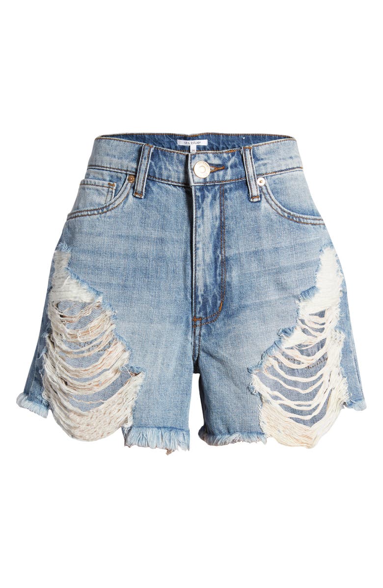 STS Blue Layne High Waist Distressed Denim Shorts, Alternate, color, 