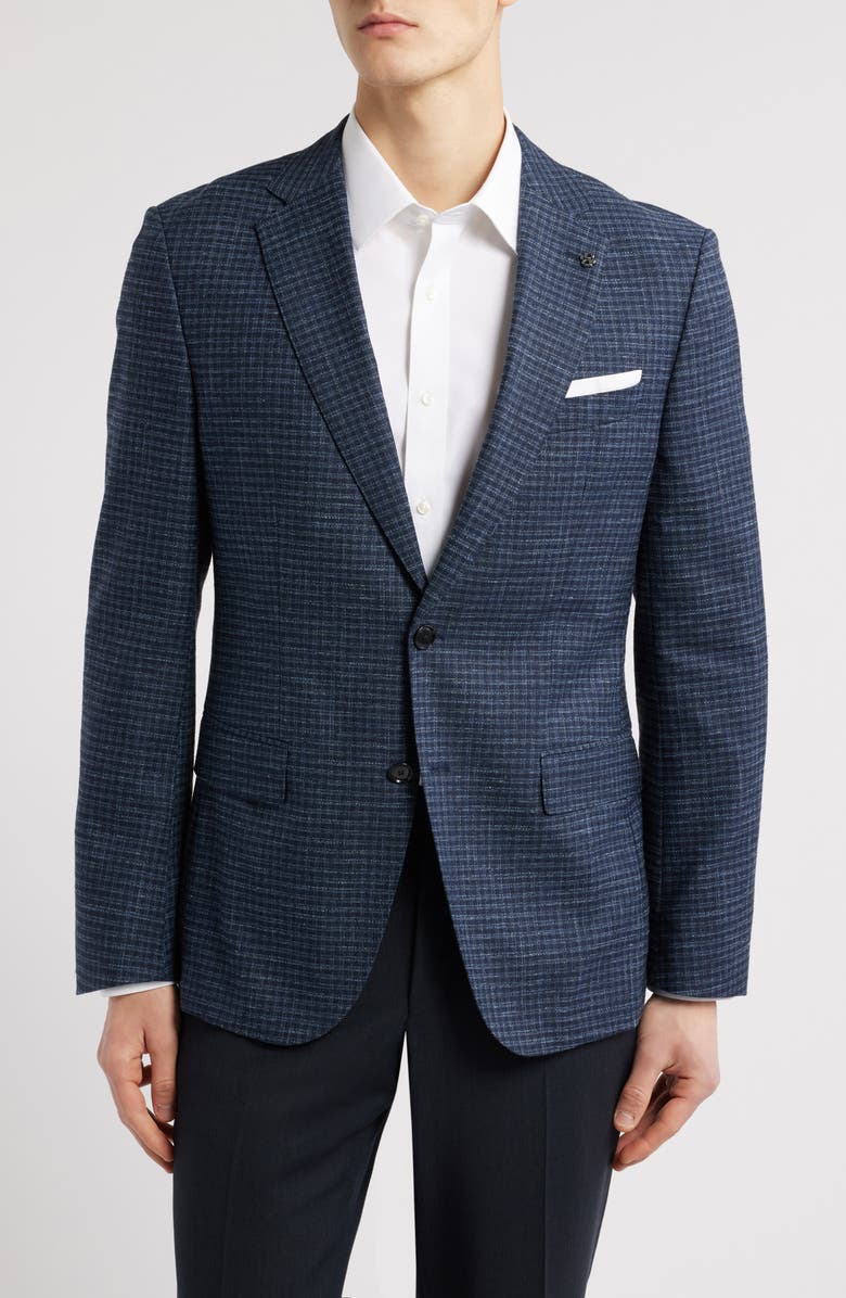 BOSS Hutson Textured Sport Coat, Main, color, Dark Blue