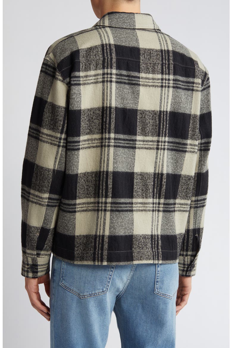 Spring Plaid Zip Shirt Jacket, Alternate, color, SMOKE BEIGE/ NOIR