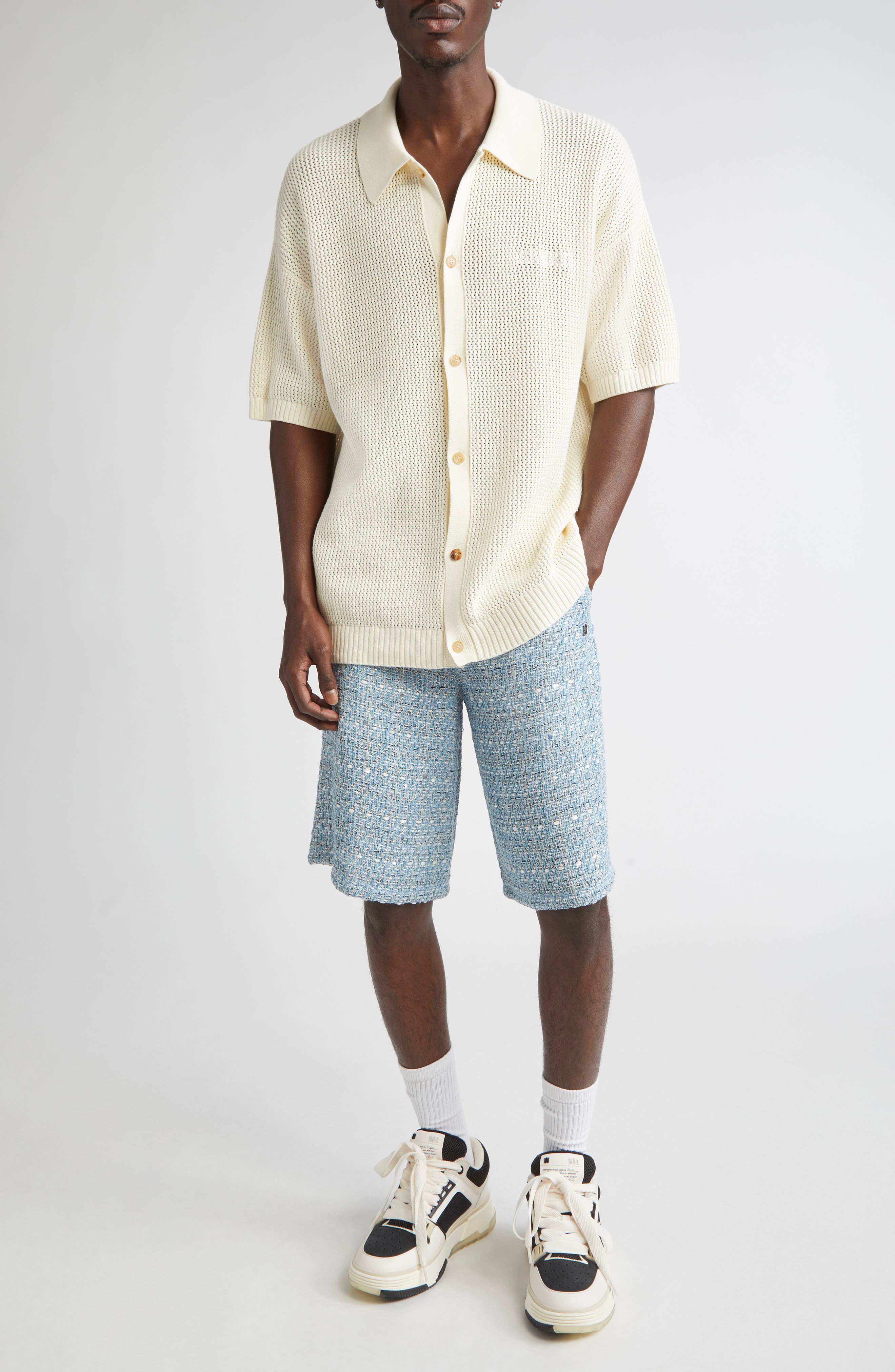 Open Stitch Button-Up Shirt - image 2