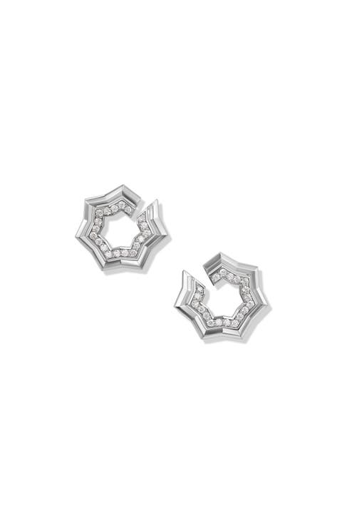 Zig Zag Stax Pavé Diamond Hoop Earrings