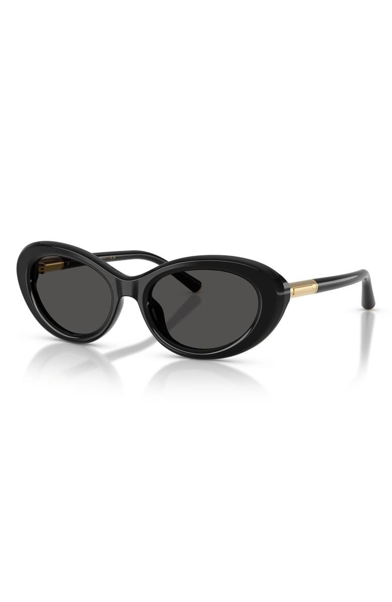 Dolce&Gabbana 54mm Oval Sunglasses, Alternate, color, Black / Dark Grey