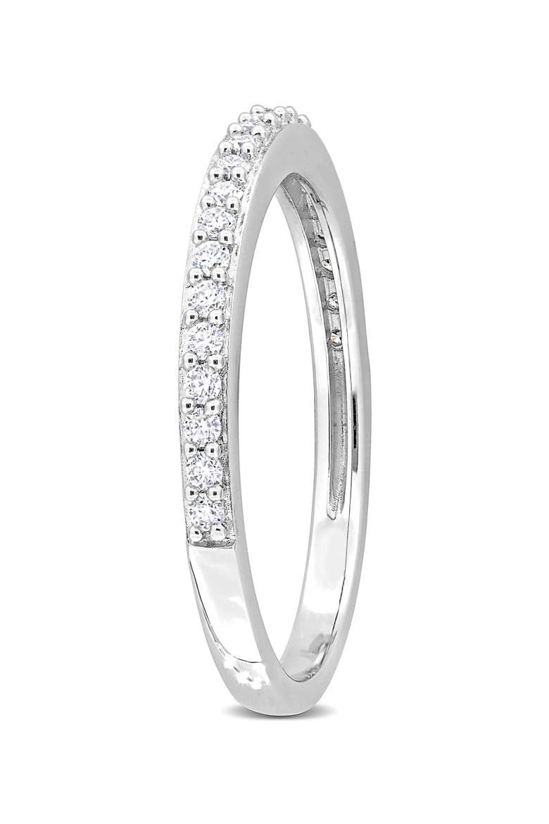 Sterling Silver Created Moissanite Band Ring, Alternate, color, SILVER