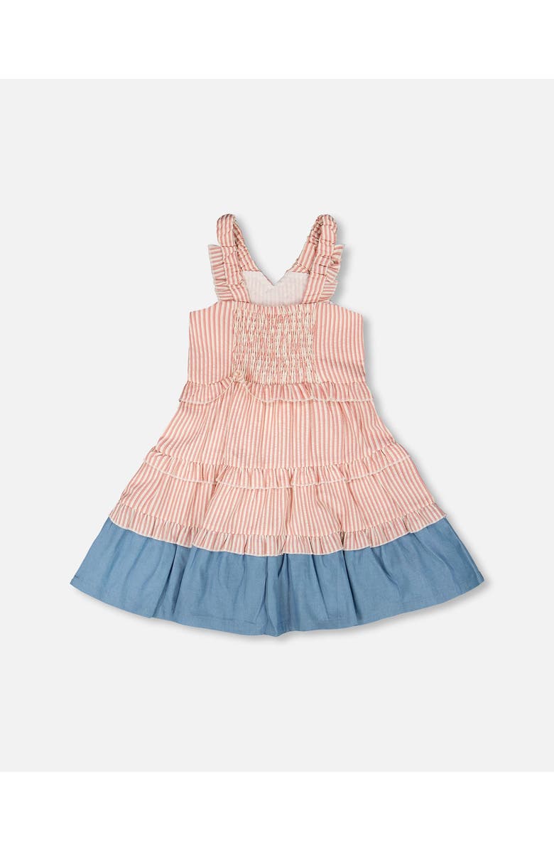 Deux par Deux Poplin and Chambray Stripes Sleeveless Dress, Alternate, color, Off White & Pink Stripes
