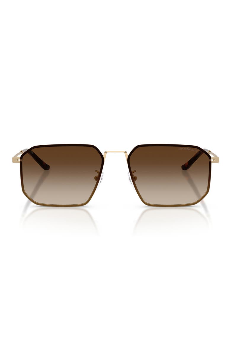 58mm Irregular Sunglasses, Main, color, PALE GOLD / GRADIENT BROWN