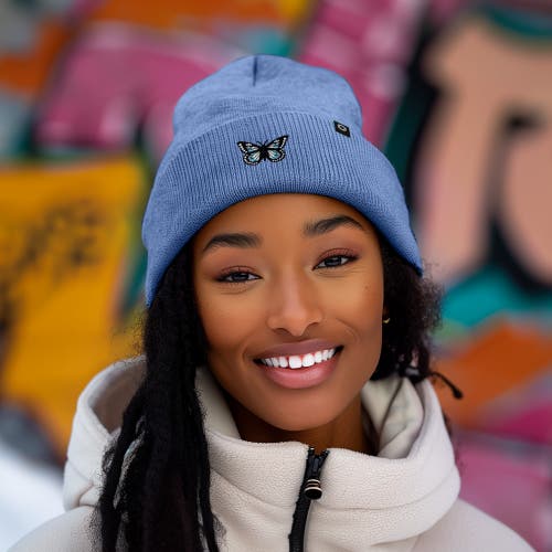 Dalix Butterfly Beanie In Periwinkle
