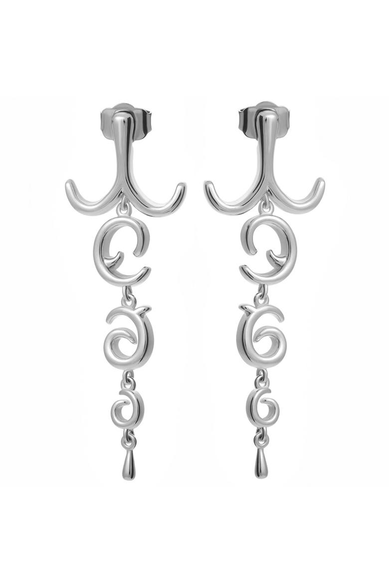 Element Chandelier Earrings, Main, color, Sterling Silver