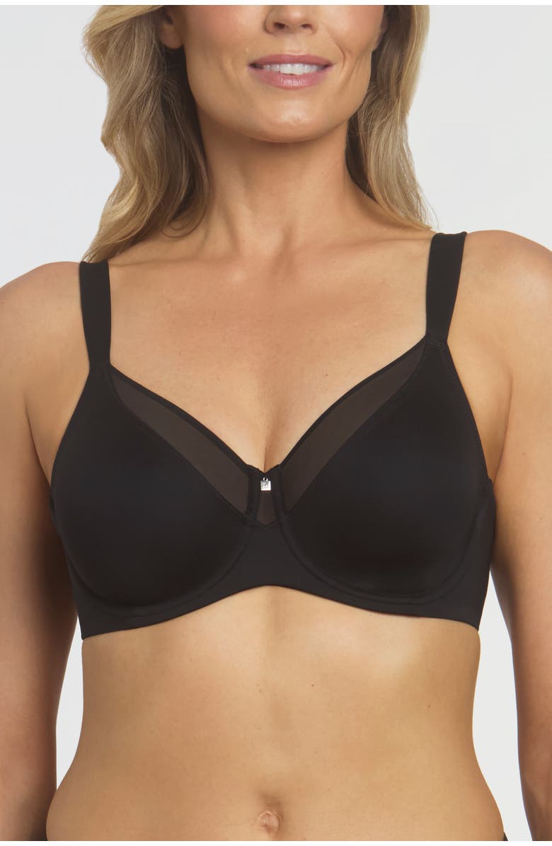 Dominique Intimates Mallory Smoothing Underwire Minimizer Bra, Main, color, Black