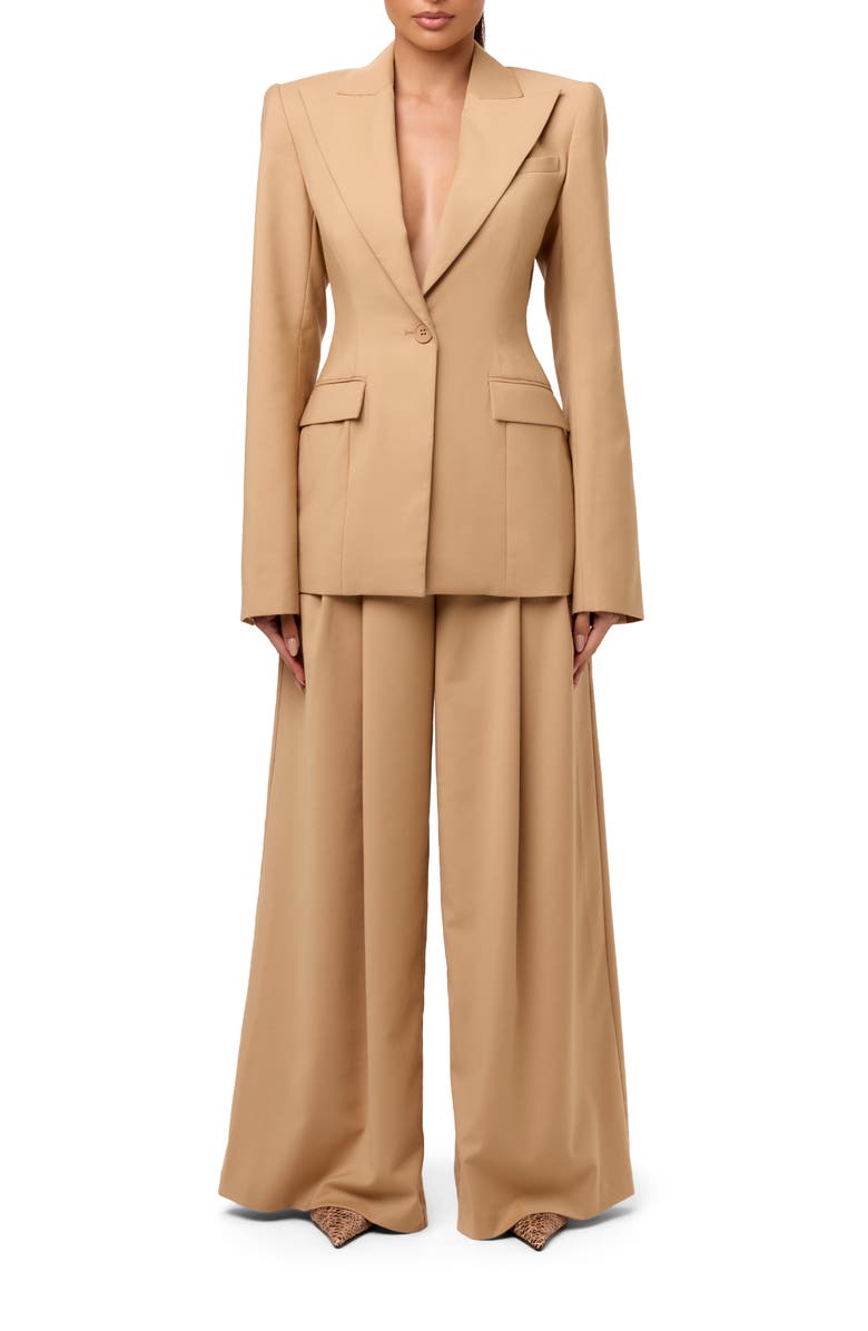 Naked Wardrobe One-Button Blazer, Alternate, color, Camel