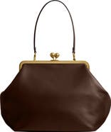 COACH Large Kiss Glovetanned Leather Frame Clutch